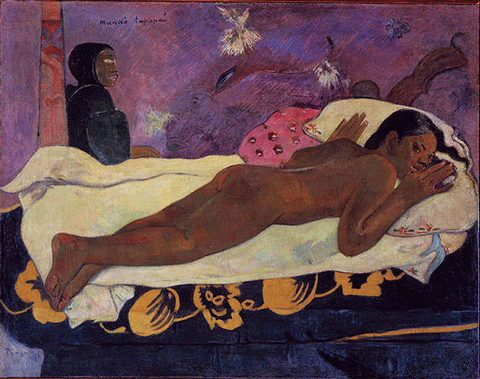 reproductie Spirit of the dead watching van Paul Gauguin